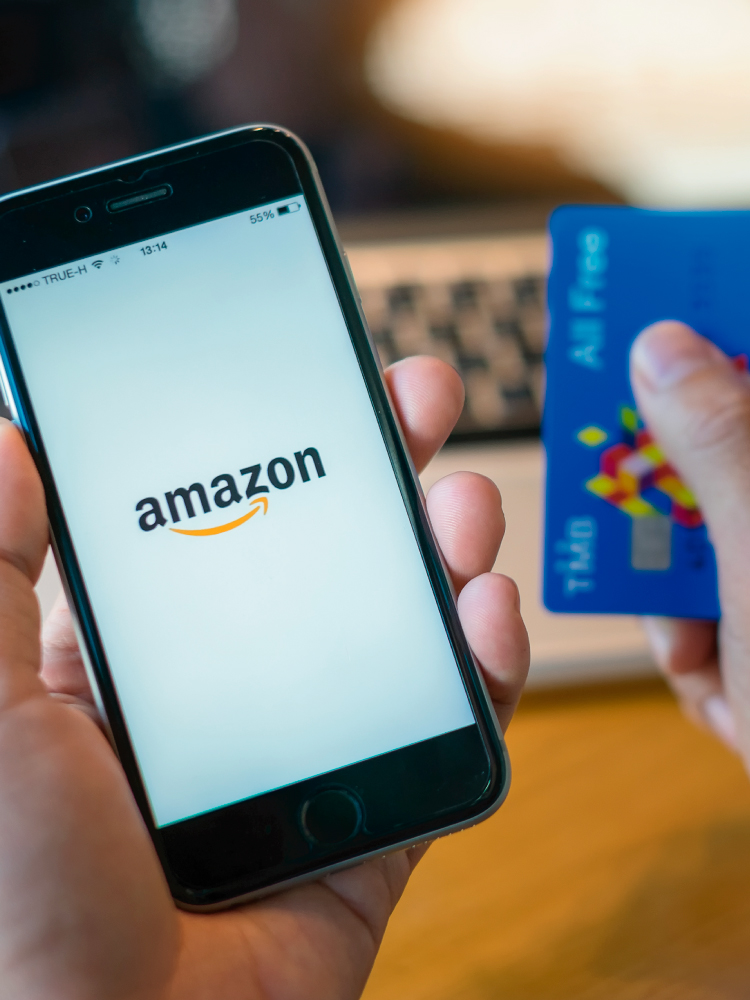 Amazon Shopping on Phone with Credit Card