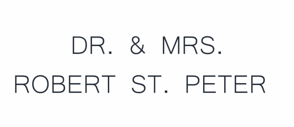 Dr. and Mrs. Robert St. Peter
