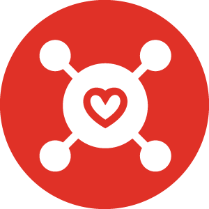 connected heart symbol icon