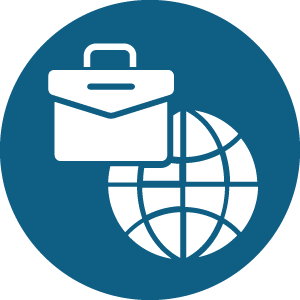 briefcase and globe icon