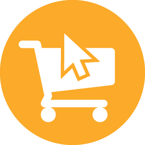 shopping cart and computer cursor icon