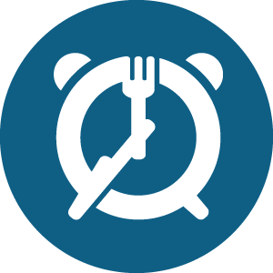 clock with knife and fork icon