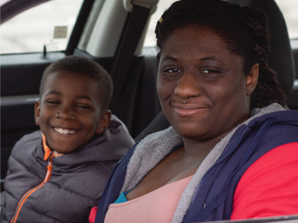 Mother and Son in Car